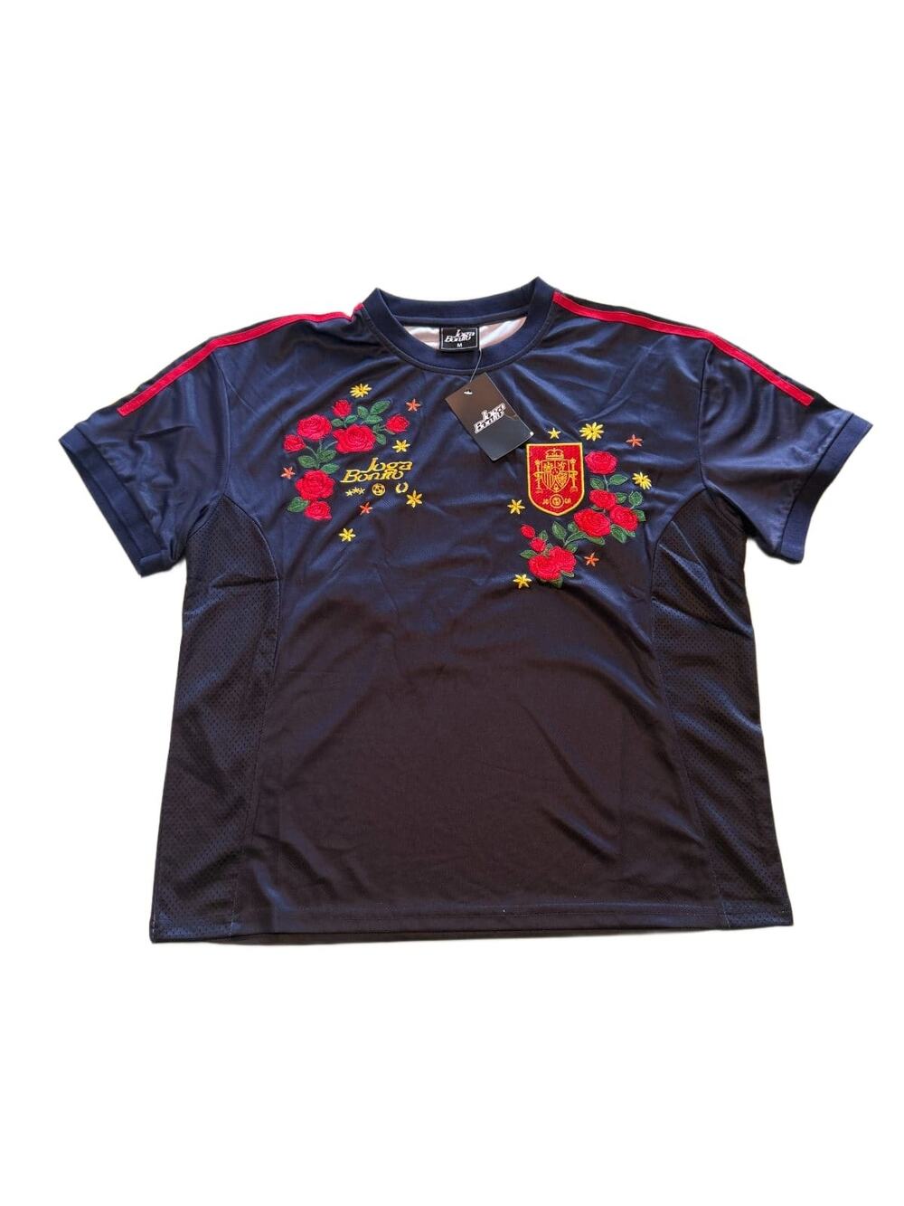 Joga Bonito Spain Soccer Jersey M Navy Red Rose Embroidered #19 Football Shirt N